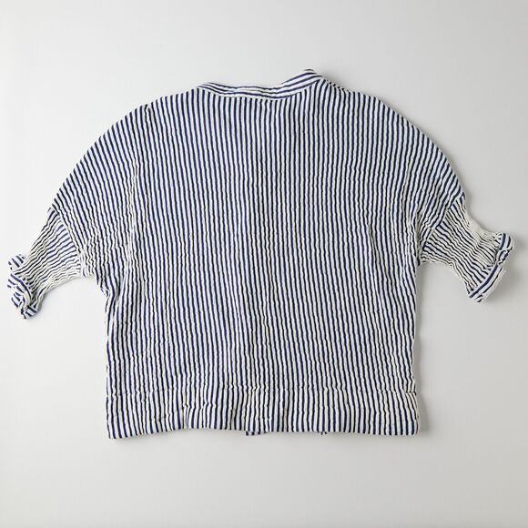 Just Female Blouse Shirt Women's Medium Striped Classic Resort Costal Preppy - Picture 2 of 8